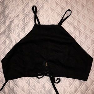 Black Velvet Crop Top